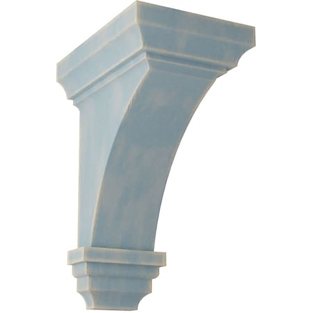 Ekena Millwork 4"W x 4 3/4"D x 8"H Small Jefferson Wood Vintage Decor Corbel, Driftwood Blue CORWD04X04X08JEBU